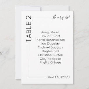 Minimalistische Tabelle 2 Vorlage für die Hochzeit