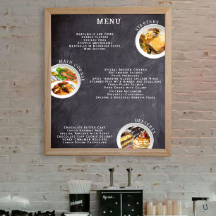 Minimalistische Tafelspeisekarten und Food-Fotos Poster