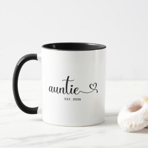 Minimalistische Tante Swash Heart Schriftart Tasse