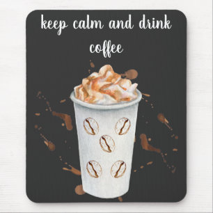 Minimalistische Tasse aus Schwarz und Weiß Mousepad
