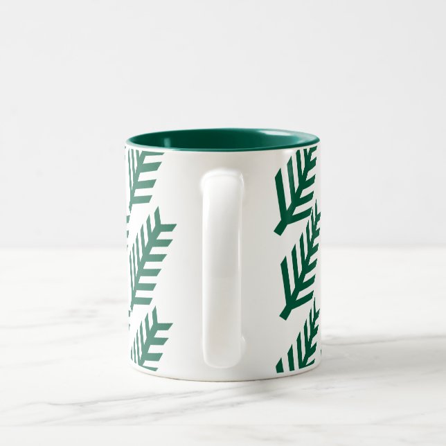 Minimalistische Tasse mit grünem Leaf-Muster - Öko (Henkel)
