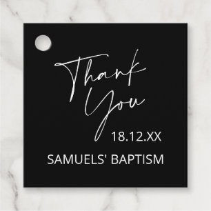 Minimalistische Taufe Christening Script Vielen Da Geschenkanhänger