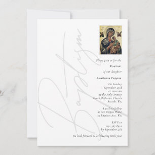 Minimalistische Taufe Christi griechisch-orthodox Einladung