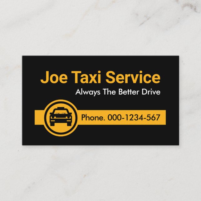 Minimalistische Taxibestuhlung Visitenkarte (Vorderseite)