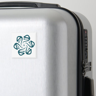 Minimalistische Teal-Oktopus-Tentakel-Mandala-Kuns Magnet