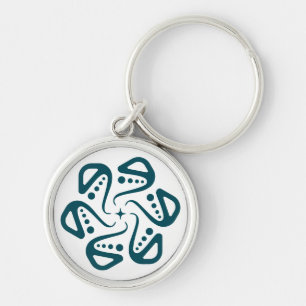 Minimalistische Teal-Oktopus-Tentakel-Mandala-Kuns Schlüsselanhänger
