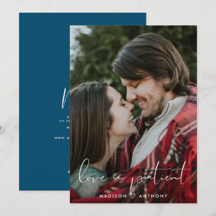 Minimalistische Tealblaue Hochzeit-Verschiebungs-F Ankündigung