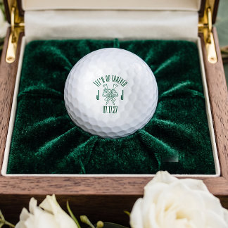 Minimalistische 'Tee'd Up Forever'-Monogramm-Hochz Golfball