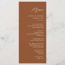 Minimalistische Terra Cotta & White Simple Wedding Menükarte