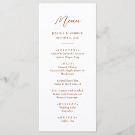 Minimalistische Terra Cotta & White Simple Wedding Menükarte