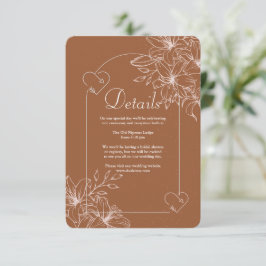 Minimalistische Terracotta boho Burnt Orange Hochz Begleitkarte