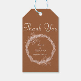 Minimalistische Terracotta boho Burnt Orange Hochz Geschenkanhänger