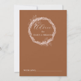 Minimalistische Terracotta boho Burnt Orange Hochz Hinweiskarte