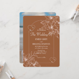 Minimalistische Terracotta boho Burnt Orange Weddi Einladung