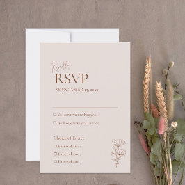 Minimalistische Terracotta Boho Wedding RSVP Card