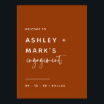 Minimalistische Terracotta-Engagement - Willkommen Poster<br><div class="desc">Minimalistische Terracotta Engagement Party Begrüßung</div>