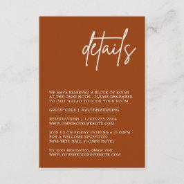 Minimalistische Terracotta-Hochzeitkarte Begleitkarte