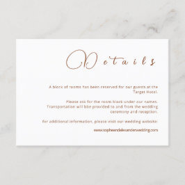 Minimalistische Terracotta-Hochzeitskarte Begleitkarte