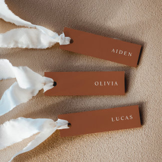 Minimalistische Terracotta Hochzeitsnacht Platzkar Einladung
