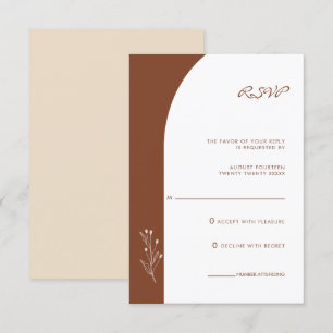 Minimalistische Terrakotta-Boho-Hochzeits-RSVP-Kar Einladung