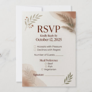 Minimalistische Terrakotta-Botanik-RSVP-Karte Vorl Einladung