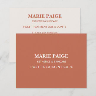 Minimalistische Terrakotta-Skincare-Nachbehandlung Dankeskarte