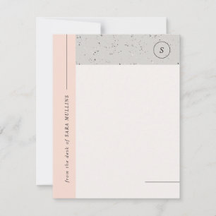 Minimalistische Terrazzo Monogram Stationery - Gra Ankündigung
