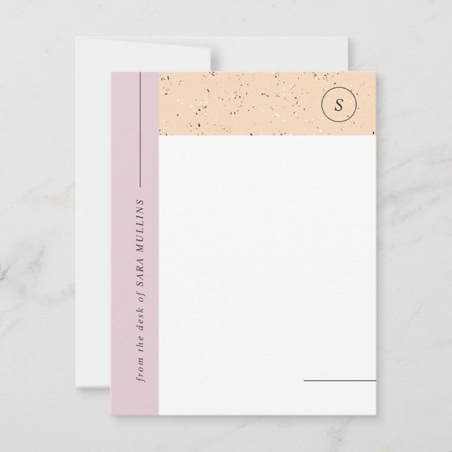 Minimalistische Terrazzo Monogram Stationery - Lil Ankündigung (Vorderseite)