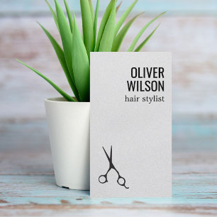 Minimalistische Textur Grau Schwarz Fette Haarsalo Visitenkarte