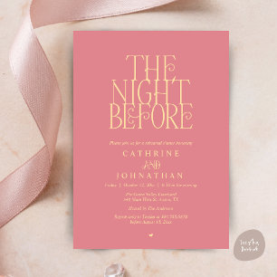 Minimalistische "The Night Before"-Probedinnerfeie Einladung