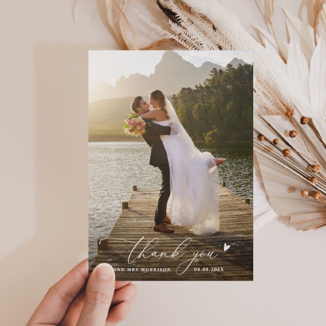 Minimalistische Thin Script Hochzeit danke (Von Creator hochgeladen)