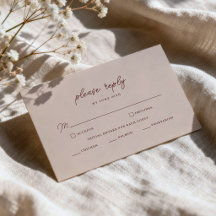 Minimalistische tiefe Weinrote Hochzeits-RSVP-Kart