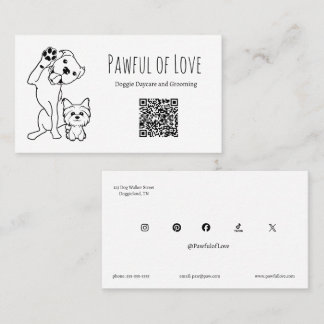 Minimalistische Tierdienstleistungen QR-Code und s Visitenkarte