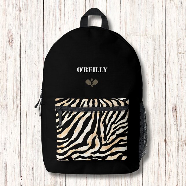 Minimalistische Tierdruckauflage Modernes Monogram Bedruckter Rucksack (Von Creator hochgeladen)