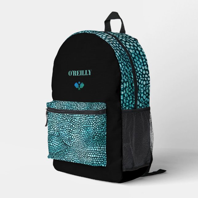 Minimalistische Tierdruckauflage Modernes Monogram Bedruckter Rucksack (Rückseitige Ecke Rechts)