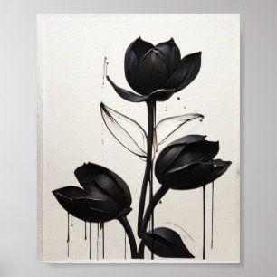 Minimalistische Tinte Blume Abstrakte Florenz Kuns Poster