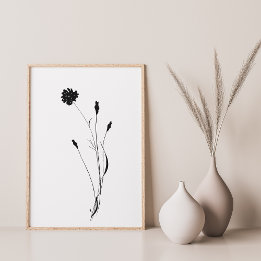Minimalistische Tinte Blume Abstrakte Florenz Kuns Poster