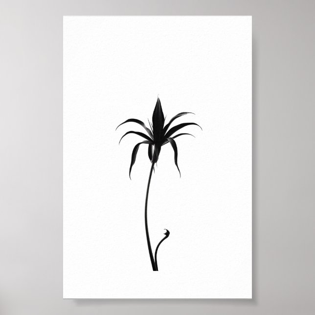 Minimalistische Tinte Blume Abstrakte Florenz Kuns Poster (Vorne)