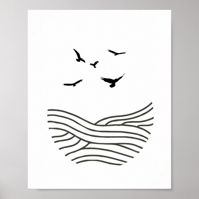 Minimalistische Tintenpatronen im Grünen Poster (Vorne)