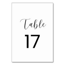 Minimalistische Tischnummer 17