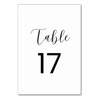 Minimalistische Tischnummer 17