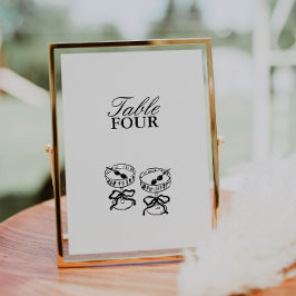 Minimalistische Tischnummer für moderne Script-Hoc