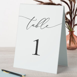 Minimalistische Tischnummer Schwarz/Weiß Tischaufsteller