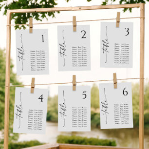 Minimalistische Tischnummer-Seekarten Einladung