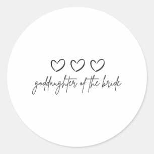Minimalistische Tochter der Braut Matching Weddi Runder Aufkleber