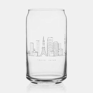 Minimalistische Tokyo-Skyline-Illustration Dosenglas