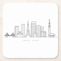 Minimalistische Tokyo-Skyline-Illustration