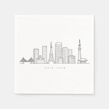 Minimalistische Tokyo-Skyline-Illustration