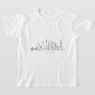 Minimalistische Tokyo-Skyline-Illustration T-Shirt