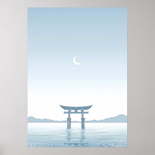 Minimalistische Torii-Tor-Wandkunst Poster